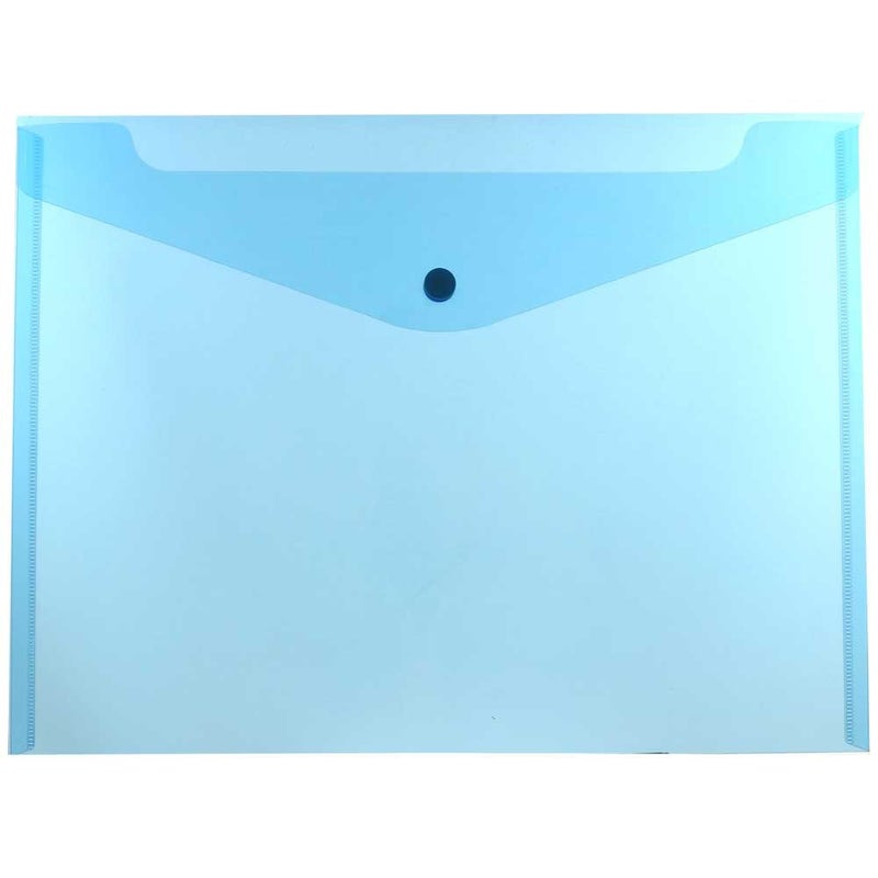 JAM PAPER Plastic Envelopes with Snap Closure - Letter Booklet - 9 3/4 x 13 - Blue - 12/Pack - Image 1